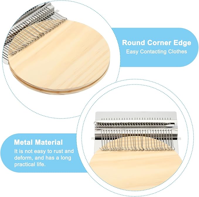 PATIKIL 28 Hooks Mini Weaving Machines Kit, Metal Quickly Small Darning Weave Tool with Accessories for Mending Knitting Stitching Clothes DIY, Style 1
