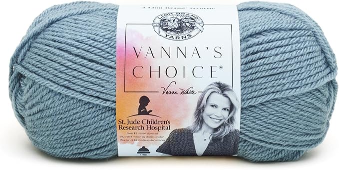 (1 Skein) Lion Brand Yarn Vanna's Choice Yarn, Dusty Blue