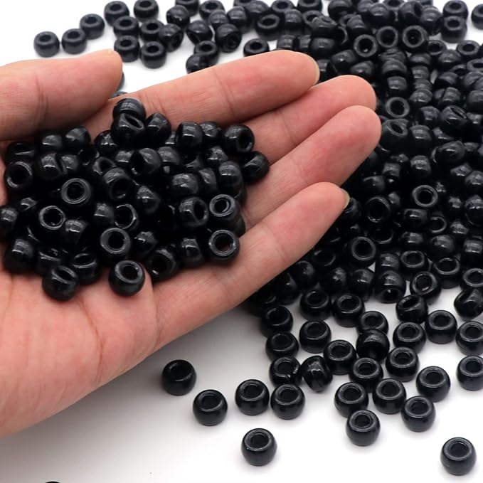 gmma black pony beads for friendship bracelets holiday party plastic 1000 pcs halloween beads for jewelry making diy bracelet necklace party decoration supplies