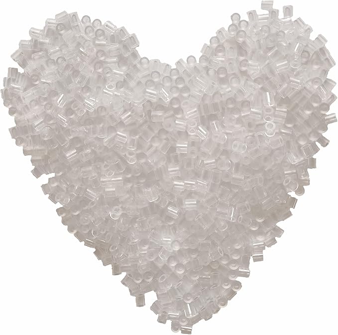 yowamho 6000 pcs fuse beads - 5mm transparent melting beads for crafts, hama bulk refill kit