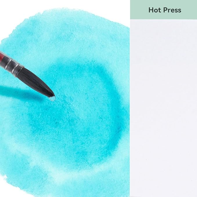 LIGHTWISH Watercolor Paper Bulk, 100% Cotton Hot Press 300gsm/140lb, 2 Pack, Total 40 Sheets A5 Hole-Punched Interchangeable Paper for Artists, Adults,Students,5.8 * 8.2 Inches