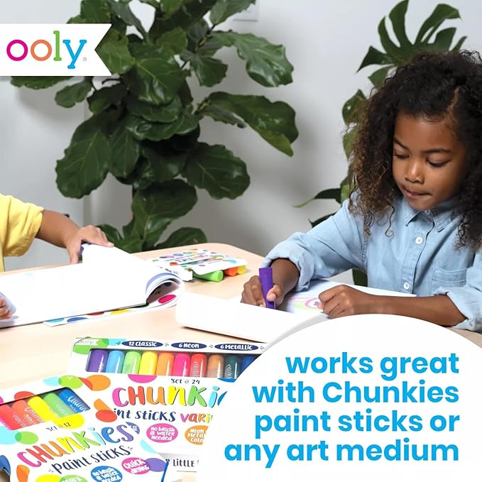 OOLY Chunkies 12" x 9" Thick Paper Sketchbook Pad - 60 Pages per Pad, 120 GSM / 32 LB Paper for Drawing, Artwork, Perfect with Chunkies Paint Sticks for Toddlers