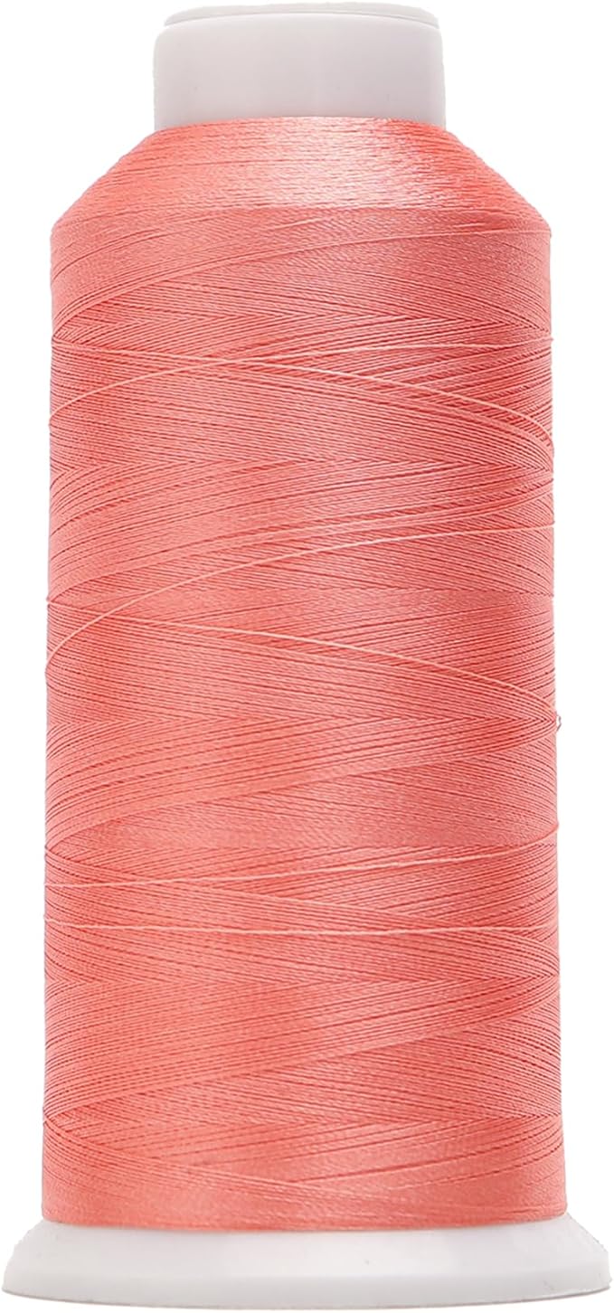High Tenacity Polyester Embroidery Machine Thread 40WT(120D/2) 4000M Per Spool for Commercial and Domestic Embroidery Machine (Bright Peach-1777)