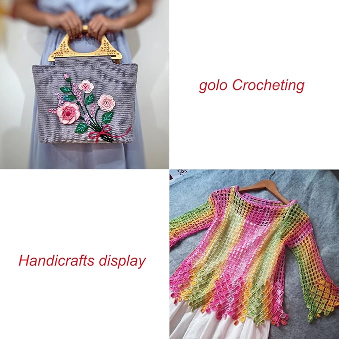 golo 3 Skeins Crochet Thread Size 30 Embroidery Thread Yarn for Hand Kniting Yarn for Tatting 553
