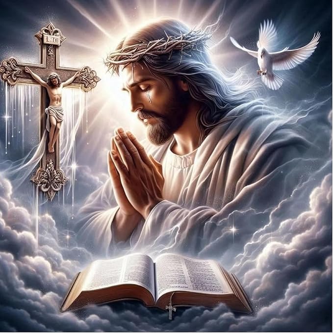 ARPADAMO Square Diamond Art Kits for Adults-Jesus Square Drill Diamond Painting,Square Diamond Art,DIY Religion Gem Art Kits for Adults and Crafts for Gifts and Home Wall Decor 12x12inch