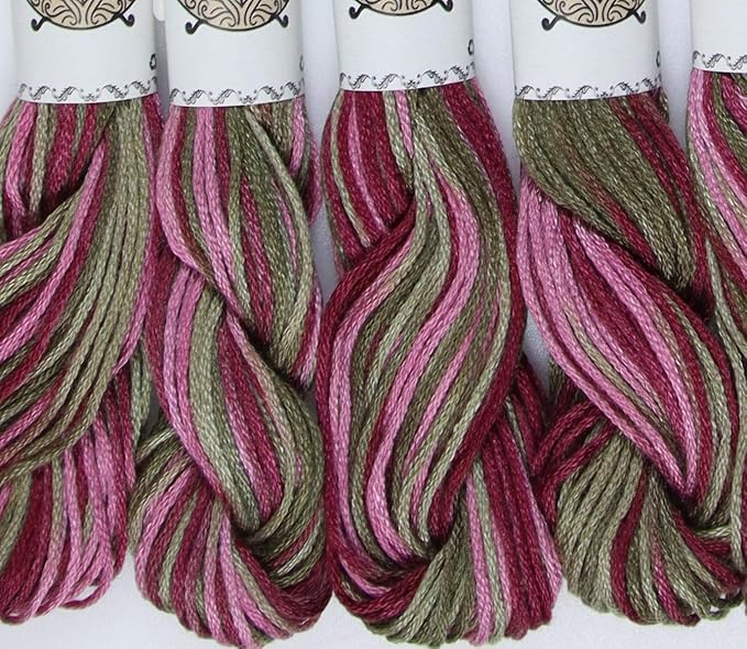 KCS Big skeins of 25 Meters Size 25 Color Variegated Cross Stitch Stranded Threads,6 skeins,4504