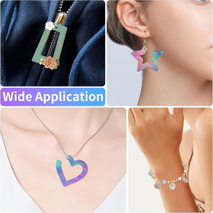 RESIN GO Epoxy Resin Earring Molds, 328 PCs UV Resin Jewelry Molds Kit with Holes, Variety Shapes Keychain Pendant Necklace Bundle Complete Set Clearance, Silicone Molds for Teen Female