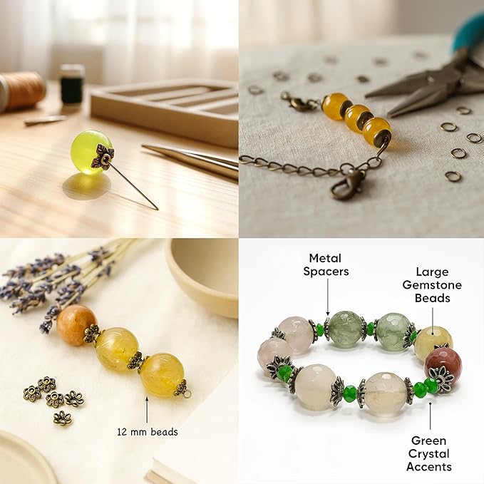 Sparkling Charms Antique Spacer Bead Caps – Mixed Bali & Tibetan Style Metal End Caps for Jewelry Making, Fits 8–14mm Beads, Brass Finish for Bracelets Necklaces Earrings DIY Crafts (Brass, 600pcs)