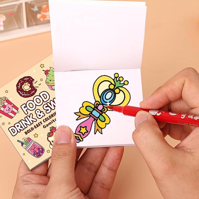 4-Pack Mini Coloring Book for Adults, Travel Small Coloring Books, Pocket Size Adults Relaxation Coloring Books Stress Relief Adult Mini Coloring Book