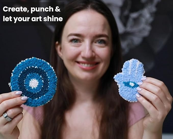 Dabline Punch Needle Kit for Beginners and Adults | Stress Relief DIY Craft - Complete Punch Needle Starter Kit with Designs & Supplies