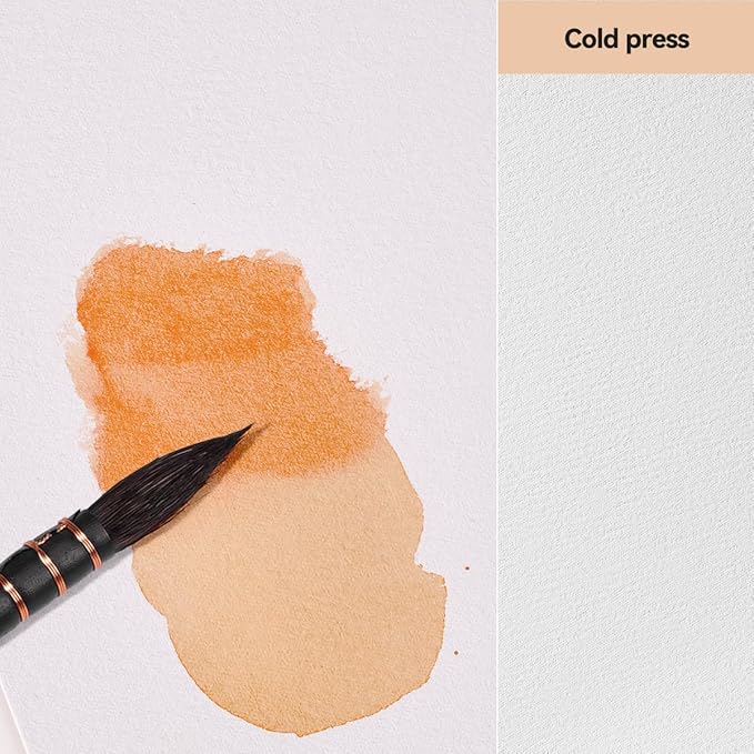 LIGHTWISH Watercolor Pad - A5 20 Sheets 100% Cotton 300GSM Cold Press Paper | Detachable with Backing Board | All-in-One Travel Watercolor Journal with Brush Holders & Storage Pockets