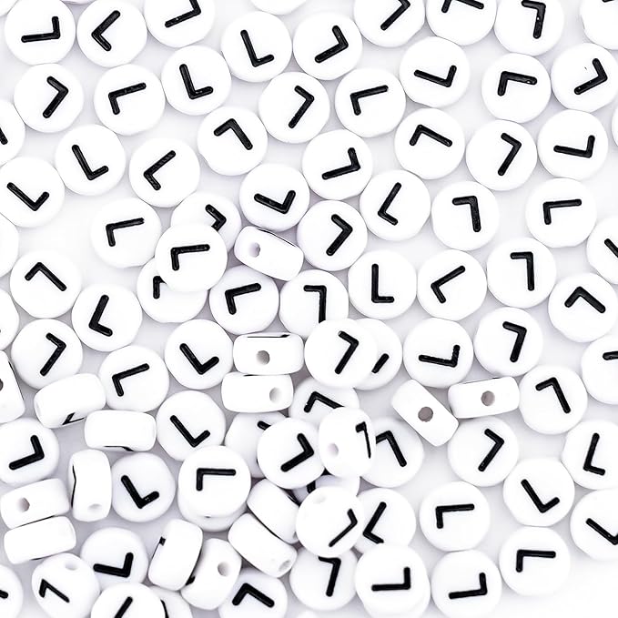 sunrica 300pcs alphabet beads for friendship bracelets making 4x7mm individual round white letter beads l