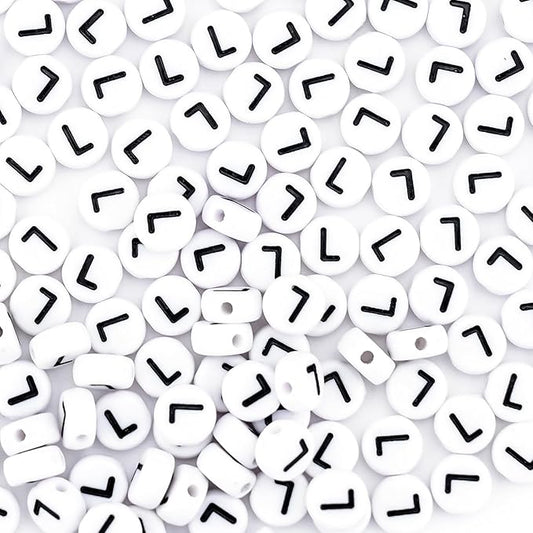 sunrica 300pcs alphabet beads for friendship bracelets making 4x7mm individual round white letter beads l