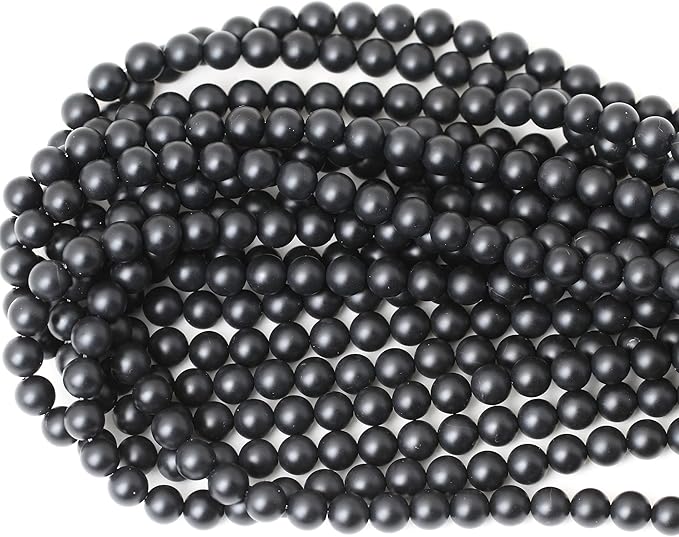 45PCS 8mm Natural Matte Black Onyx Round Loose Beads DIY Bracelet Necklace Materials 1 Strand 15"