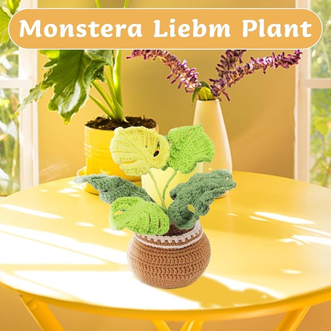 kgxulr Crochet Kit for Beginners,Monstera Leaves Crochet Kit Beginner Crochet Starter Kit for Complete Beginners Adults, Crocheting Knitting Kit with Step-by-Step Video Tutorials(Monstera Leaves)