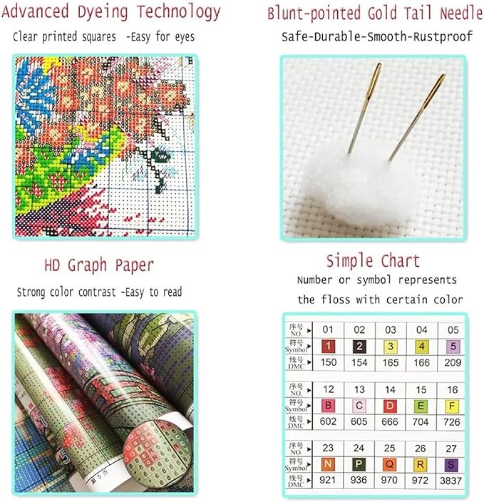 fanxvivy stamped cross stitch kits for beginners full range of cross stitching preprinted embroidery kits for adults, 11ct embroidery pattern needlepoint kits-forest bear 16x20 inch