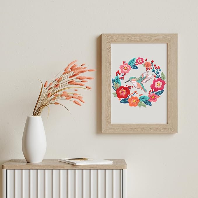 louise maelys hummingbird embroidery kits for beginners,cross stitch kit for adults,diy needlepoint with flowers pattern