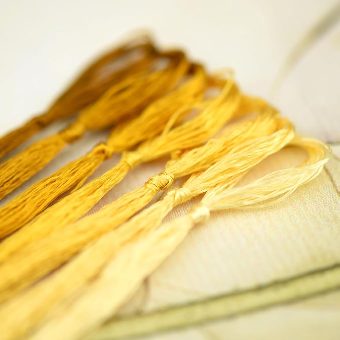 Natural 100% Silk Thread, Handmade Embroidery Thread Silk Floss 7 Colors 110m Each (51)