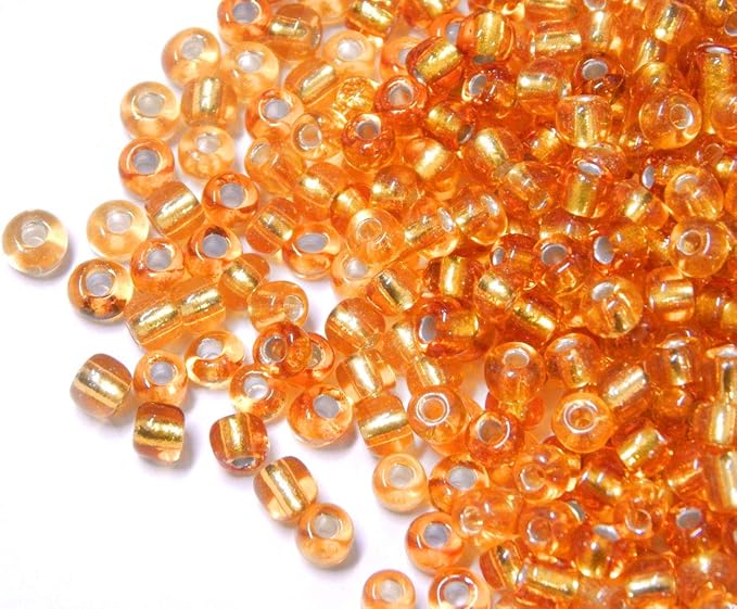 Perlin Glass Seed Beads 4mm 6/0 Round 1100pcs Mini Small Pony Spacer Beads Kit for Jewelry Making Earrings Bracelets Pendants Waist DIY Handmade (Gold Silver Lined)