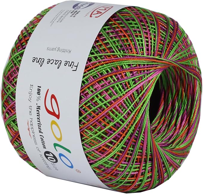 golo Crochet Thread Size 10 Crochet Yarn for Hand Knitting Rainbow Yarn D177