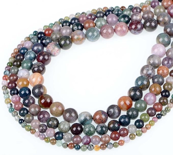 bymitel 6mm natural indian agate round beads gemstones genuine with 210pcs diy jewelry making unisex (6mm 210pcs, indian agate)