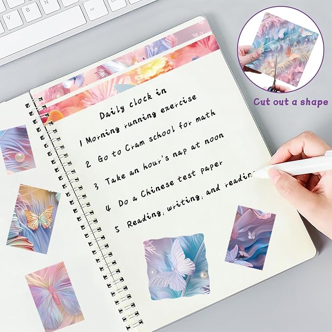 6x6" 160gsm cardstock Single Sided Scrapbooking 24 Papers Pad vintage decoupage scrapbook kit patterned paper junk journal supplies journaling supply scrap paper crafting.Pearl Butterfly