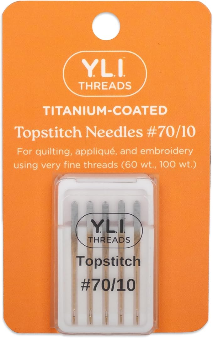YLI Invisible Thread – Fine Polyester Monofilament for Quilting, Appliqué & Stitch-in-The-Ditch (Wonder Invisible Thread & Topstitch #70/10, Combo Pack)