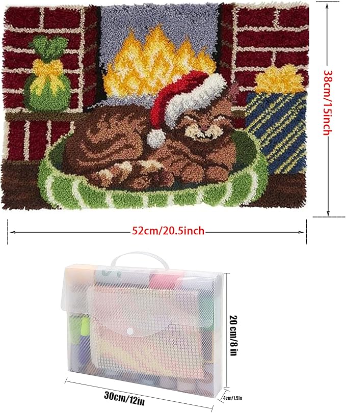 ZFFLYH Latch Hook Kits for Adults Kids Beginners, Animal Pattern DIY Crochet Yarn Kits Rug Making Yarn Kits Needlework Sets Cushion Mat Tapestry 20" X 15"(52Cm X 38Cm),Bee