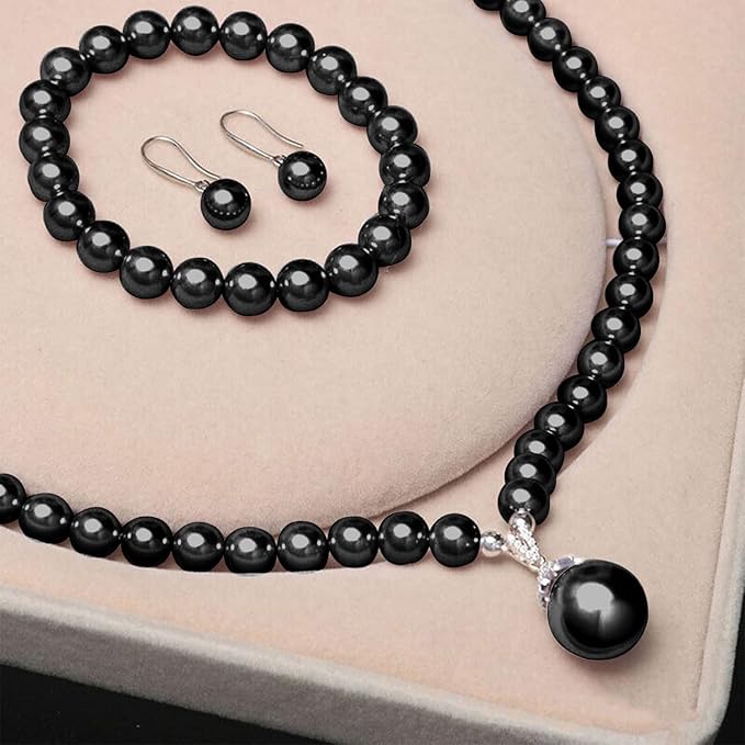 2116PCS Beads for Bracelets Black Pearl Bracelet Making Kit Bracelet Kits Bracelet Bead Kits Small Pearl Beads and Gold Bead Beading Kit for Bracelets Jewelry Making Kit for Adult