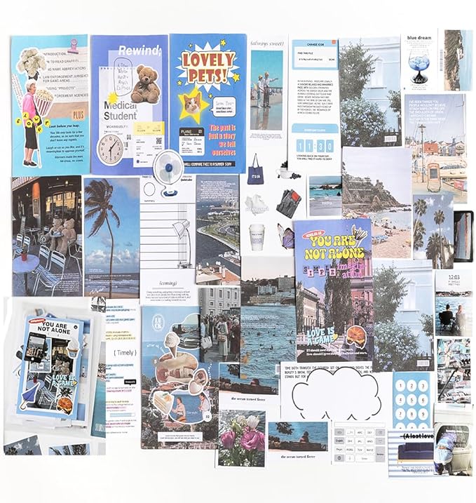 Alideco 200pcs Vintage Scrapbook Supplies Pack for Art Journaling Bullet Junk Journal Planners DIY Paper Stickers Craft Kits Notebook Collage Album Aesthetic Cottagecore Picture Frames (haiyangyinli)