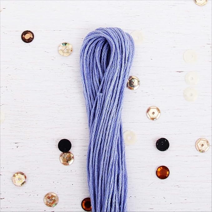 12 Skeins ThreadArt Premium Egyptian Long Fiber Cotton Embroidery Floss | Light Blue | 6 Strand Divisible Thread 8.75yds Each for Hand Embroidery, Friendship Bracelets, Cross Stitch and Crafts