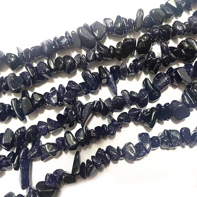 7-8mm Natural Blue Sandstone Gemstone Chips Beads Healing Crystals Waist Bracelets Necklace Kit Irregular Stone DIY Crafts Design Jewelry Making