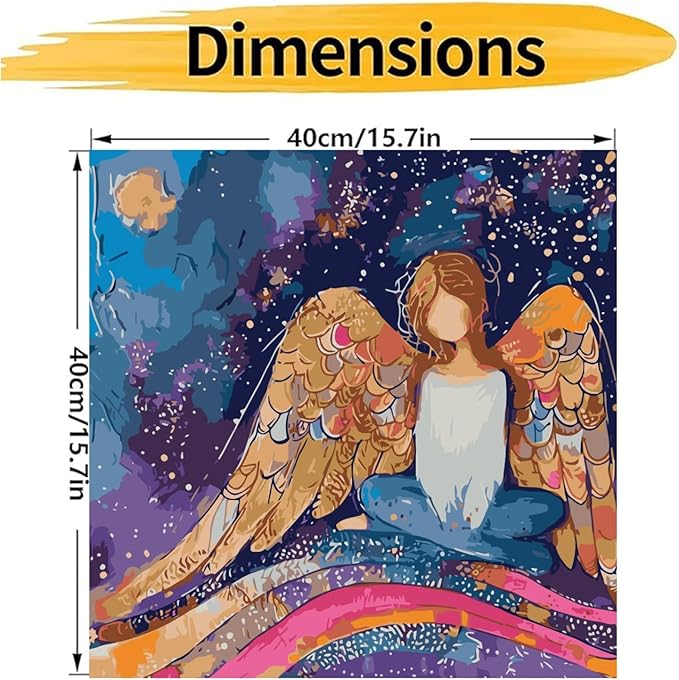 CHWGLFGG Paint by Numbers Kit for Adults Beginner, Angel Woman Adult Paint by Number Kits on Canvas, DIY Acrylic Oil Easy Painting by Numbers for Home Wall Decor 16X16 inch (Without Frame)