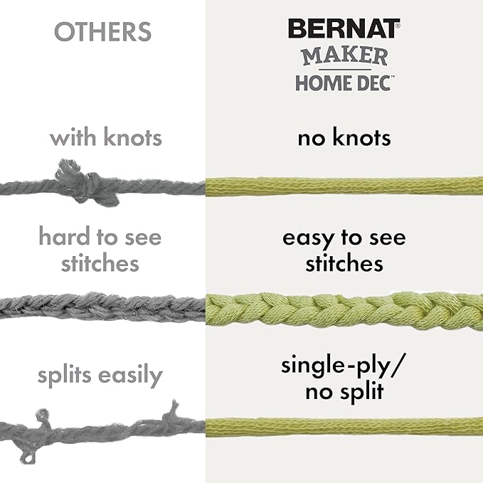 Bindertek Bernat Maker Home Dec Nautical Varg Yarn - 2 Pack of 250g/8.8oz - Cotton - 5 Bulky - 317 Yards - Knitting/Crochet, Pink