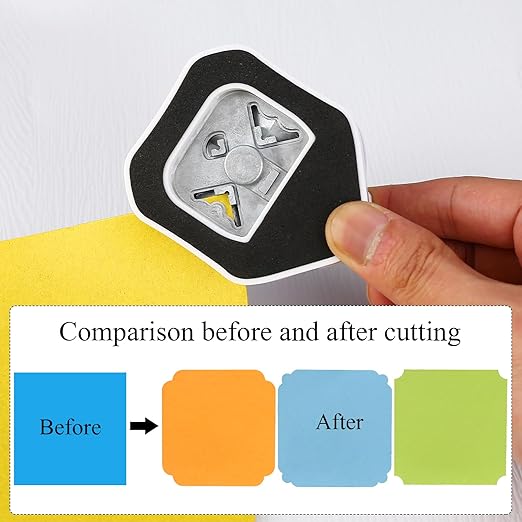 3 in 1 Decorative Corner Punch, 3 Way Corner Paper Cutter for Paper Crafts, Bullet Journals, Greeting Cards, Postcards, Photos, DIY Projects, Invitations Cards, and Scrapbooking