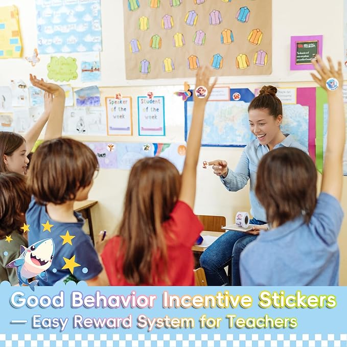 jixzen 1.5 inch animal stickers for kids, 3 rolls 1500 pcs cute stickers for toddlers 2-4 years, 24 designs farm/ocean/wild motivational sticker for potty training rewards, classroom teacher supplies