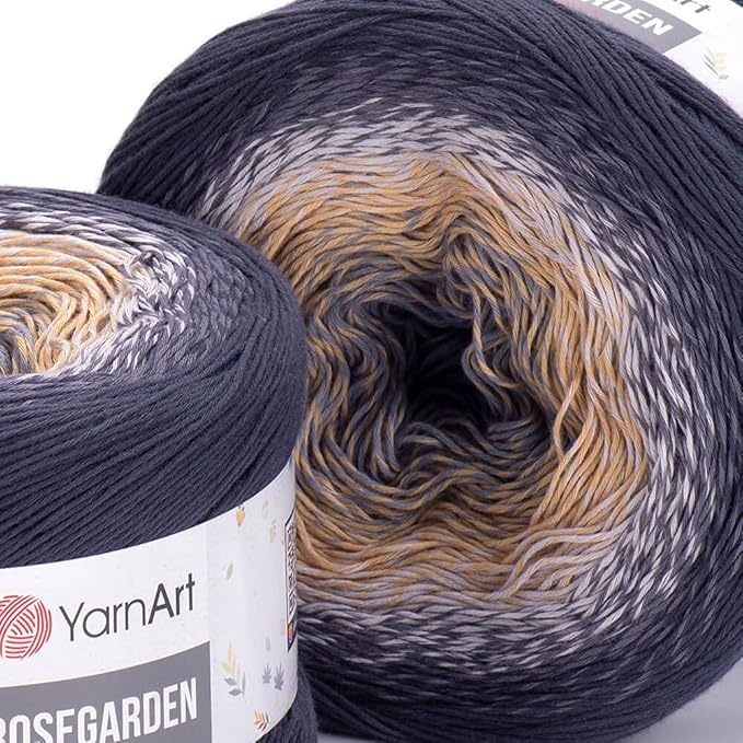 Yarn Art Flowers Rosegarden 100% Cotton 250gr 8.80 oz 1094yds Multicolor Cotton Yarn Rainbow Crochet Yarn Spring Summer (323)