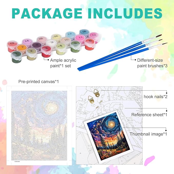 cviokrdu Landscape Paint by Numbers Kit for Adults - Scenery Adult Paint by Number Kits on Canvas, DIY Oil Painting for Gift Home Wall Decor (16x20inch)