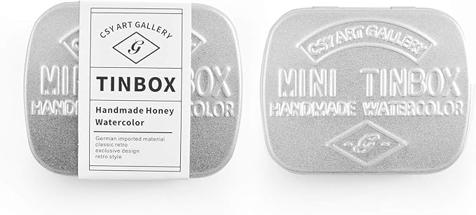 Csy Art Supplies Handmade Watercolors Paint Set - 6 Metallic Gold Colors Half Pans Glitter Solid Water Color- Metal Case Sparkle Pearlescent Watercolour For Artists, Students & Hobbyists