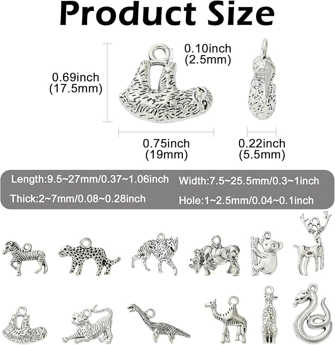 Antique Silver Cross Drink Insect Animal Theme Charms for DIY Jewelry Bracelet Necklace Earring Keychain Decor