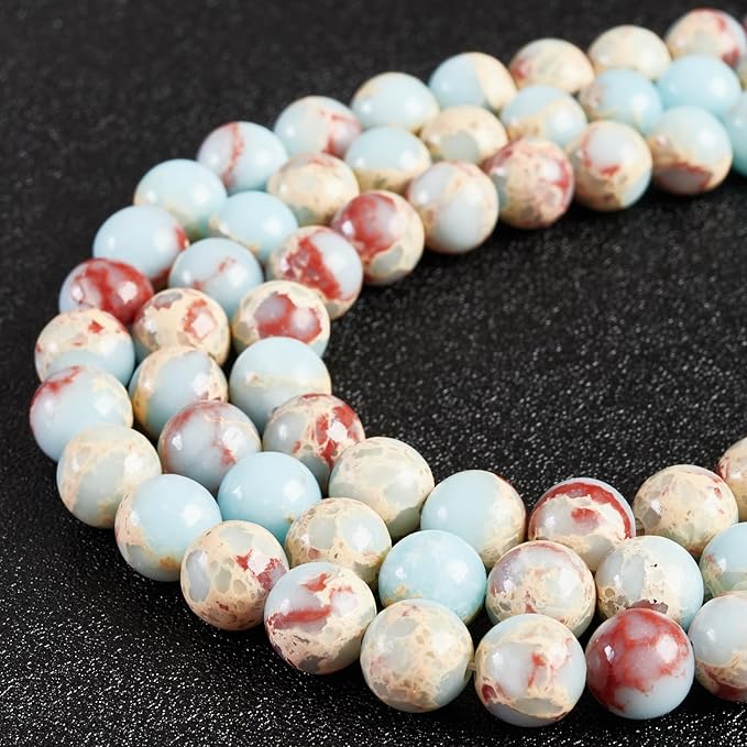 100pcs 6mm snakeskin imperial beads natural gemstone beads round loose beads for jewelry making