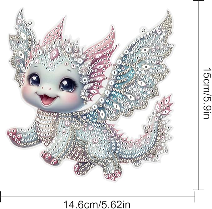 AiYuanzsh Flying Dragon Diamond Painting Hanging Kit, DIY 5D Crystal Acrylic Diamond Art Pendant with Special Shaped Rhinestones, Fantasy Dragon Ornament for Wall, Door, Car, or Home Decoration