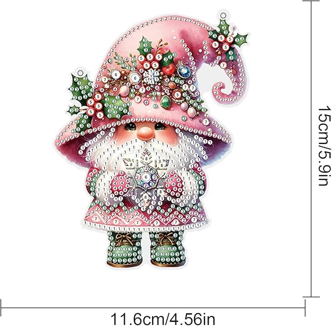 Tontut 5D DIY Diamond Art Painting Pendant Kit, Dwarf Special-Shaped Hanging Crystal Window Pendant kit, Adult Gift Home Curtains, Yard Entrance Decoration