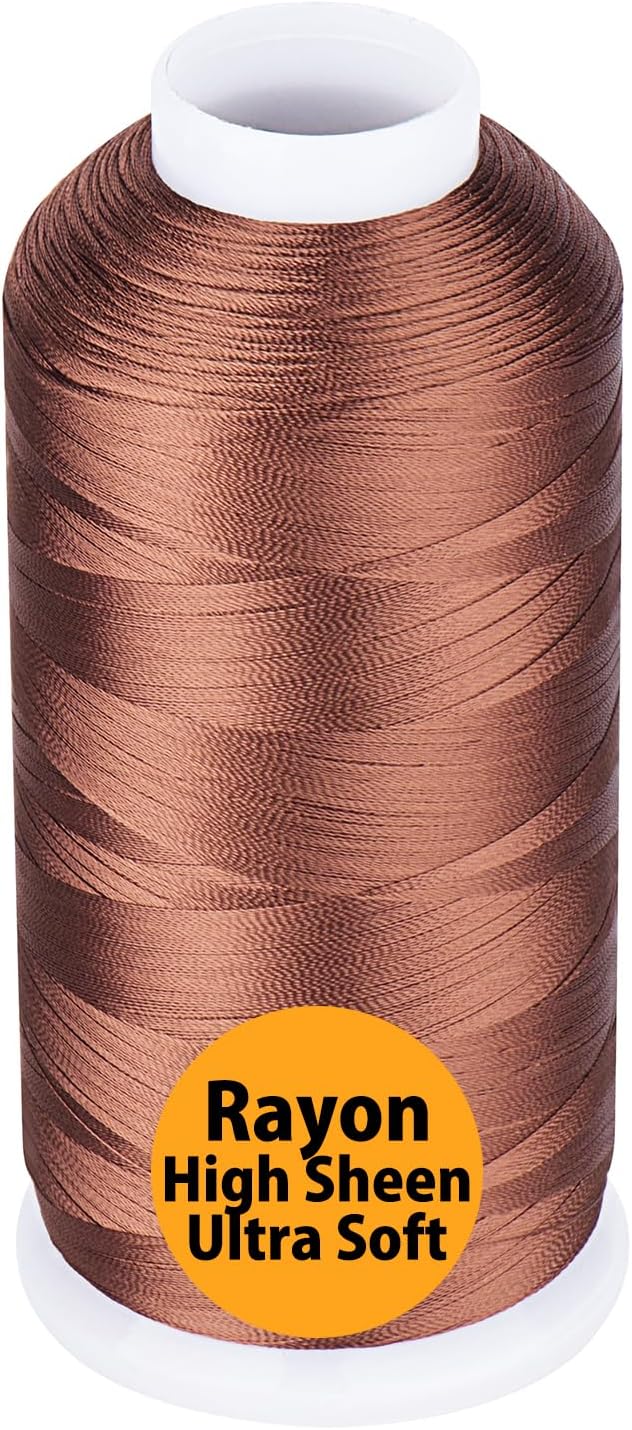 Simthread Rayon Embroidery Thread 5500 Yards, 40wt 100% Rayon Viscose for Commercial and Domestic Machines - Sienna 1058