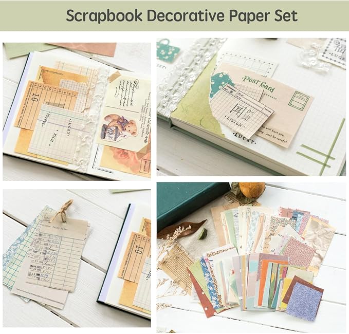 MAXLEAF 360PCS Vintage Scrapbook Paper for Journaling Crafting Planner Bullet Junk Journal, Aesthetic Decorative Paper Scrapbooking Supplies Kit