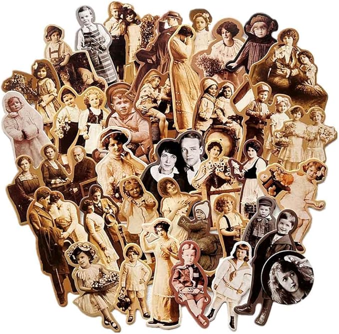 37Pcs Vintage Paper Dolls for Junk Journal Supplies, Cardstock People Cutouts for Scrapbook Kits, Collage Ephemera for Junk Journals, Dark Academia Die Cut for Room Decor Wall