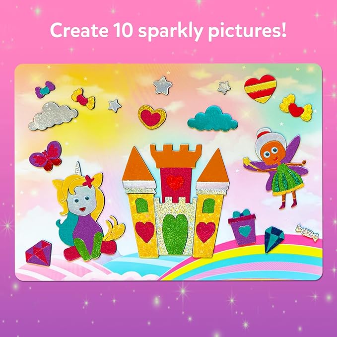 skillmatics foil fun - unicorns & princesses, no mess art for kids, craft kits & supplies, diy creative activity, travel toys, valentine’s day gifts for ages 4, 5, 6, 7, 8, 9