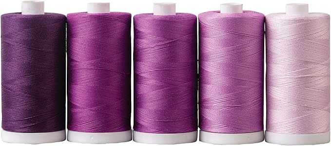 Connecting Threads 100% Cotton Thread Sets - 1200 Yard Spools (Set of 5 - Berry Preserves)