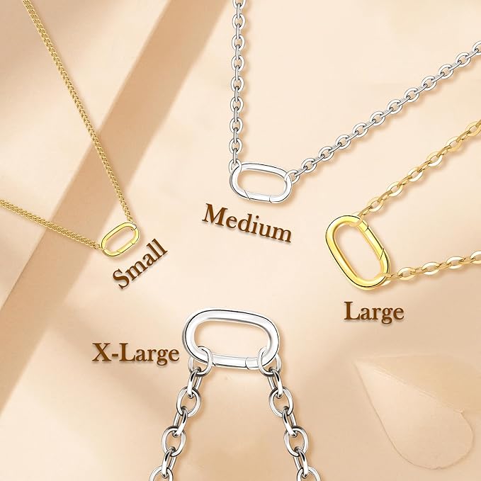 8PCS Oval Clasp Carabiner Necklace Connector Stainless Steel Spring Clasps Bracelet Closures Keychain Lock Clasps Necklaces Clips Key Ring Bracelets Shortener for Jewelry Finding DIY Making Kit (A23)