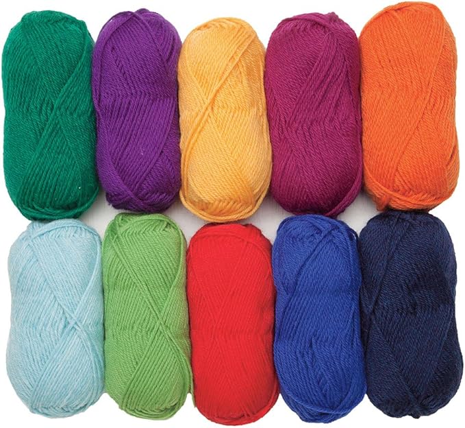 Knit Picks Wool of The Andes Bright Multi Pack 100% Wool Worsted Weight Yarn Pack (10 Balls - Rainbow)